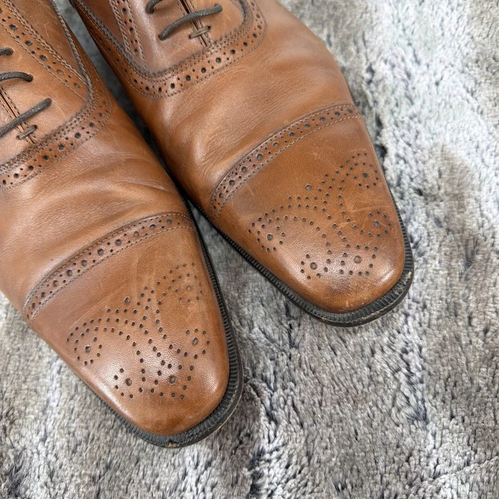 Broletto Bartolomeo Italy Mens Wingtip Oxford Brown Leather Dress Shoes 11 M
